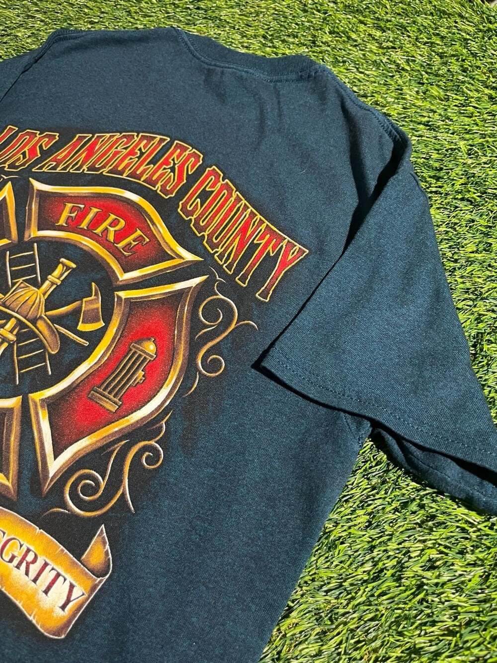 Los Angeles County Fire Dept T-Shirt Dark Heather Gray Graphic Tee